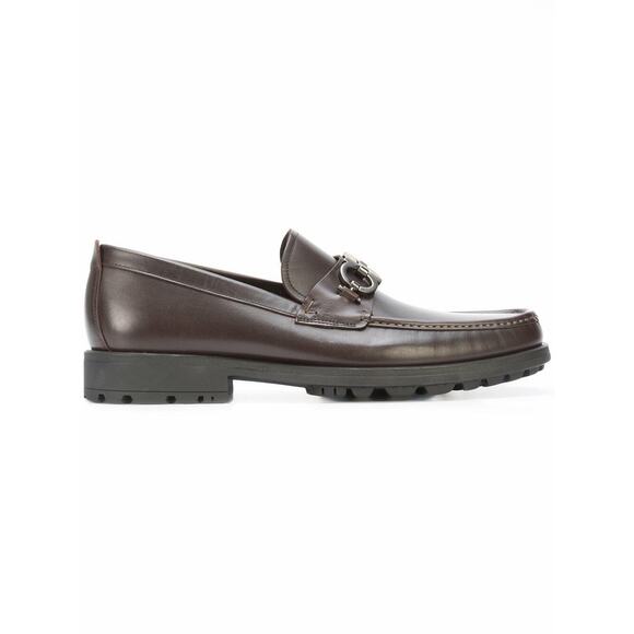 NEW Ferragamo Men\'s David Double Gancini Thick Lug Leather Loafers main image 5
